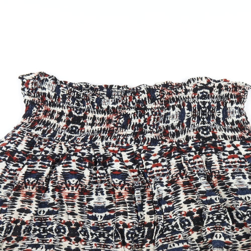 Idano Womens Multicoloured Geometric Viscose A-Line Skirt Size S
