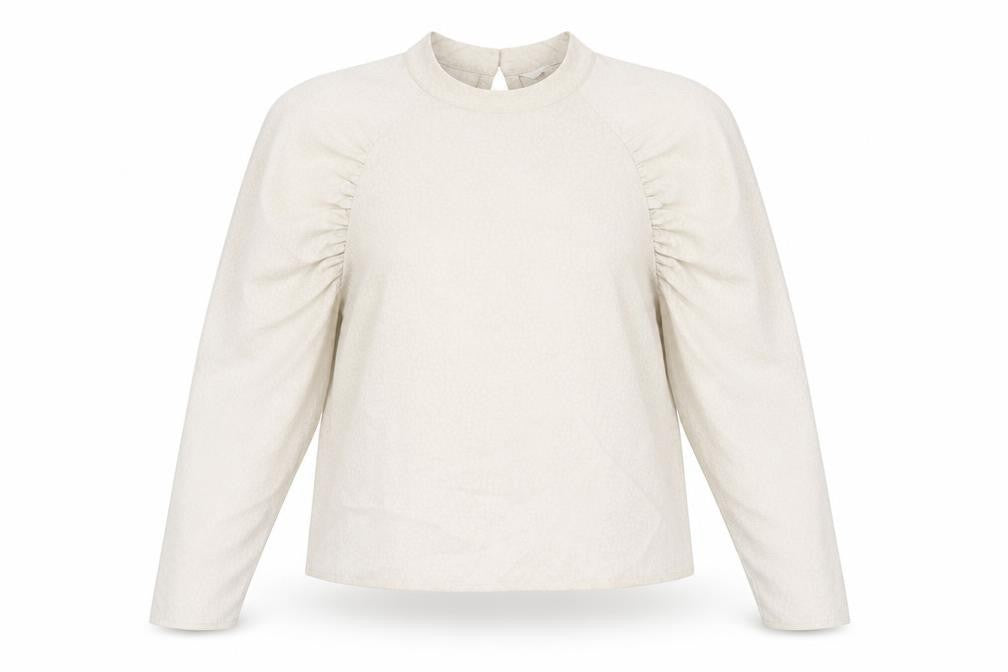 H&M Womens Beige Polyester Basic T-Shirt Size L Mock Neck