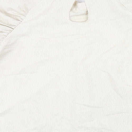 H&M Womens Beige Polyester Basic T-Shirt Size L Mock Neck
