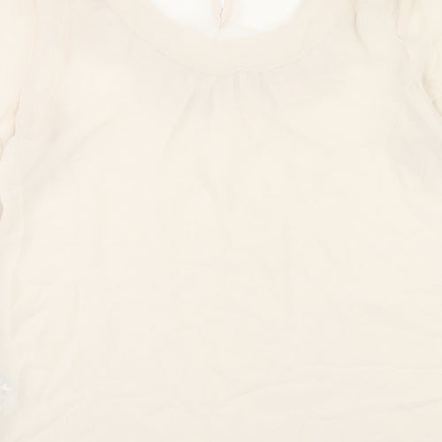 Red Herring Womens Beige Polyester Basic T-Shirt Size 12 Scoop Neck