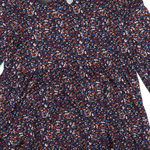 New Look Womens Multicoloured Floral Polyester Trapeze & Swing Size 10 Round Neck Pullover