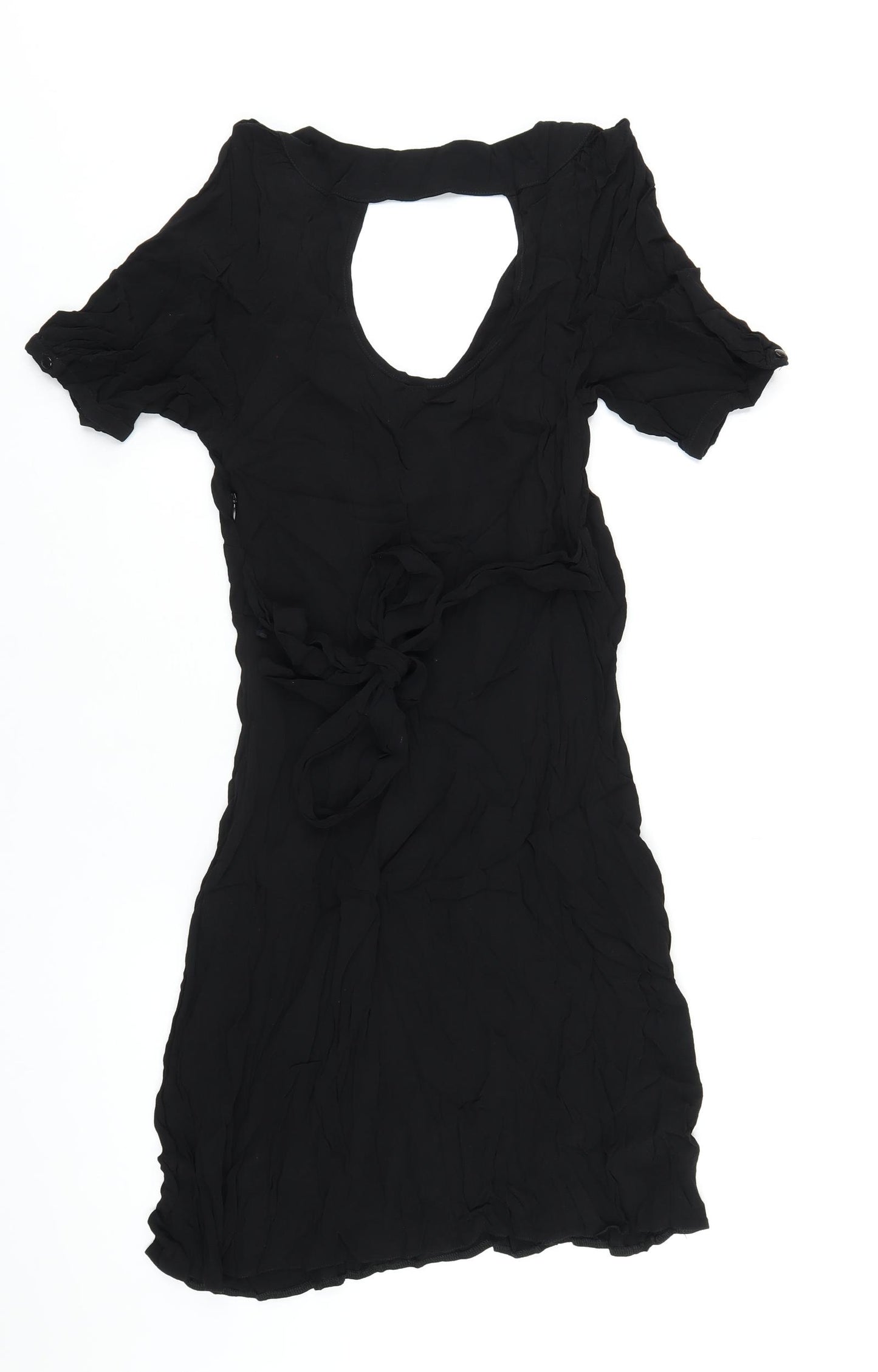Therapy Womens Black Viscose A-Line Size 12 V-Neck Zip
