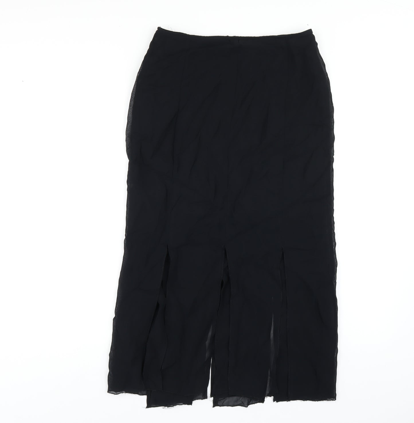 Wallis Womens Black Polyester A-Line Skirt Size 10 Zip