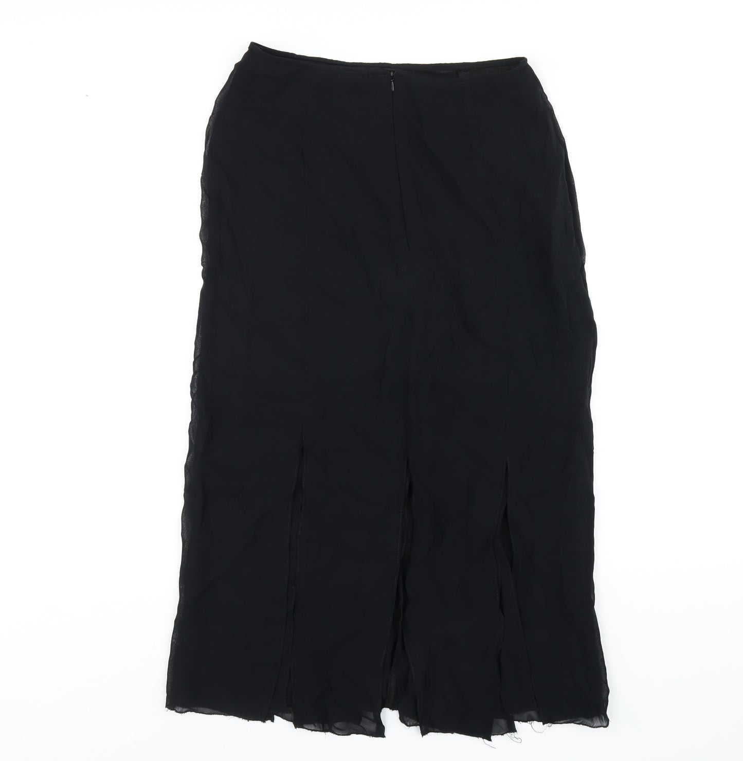 Wallis Womens Black Polyester A-Line Skirt Size 10 Zip