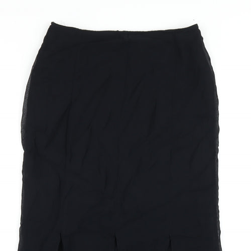 Wallis Womens Black Polyester A-Line Skirt Size 10 Zip