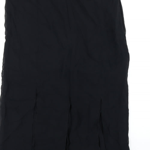 Wallis Womens Black Polyester A-Line Skirt Size 10 Zip