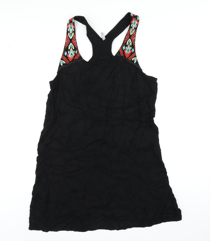 Riviera Womens Black Viscose Tank Dress Size M V-Neck Pullover