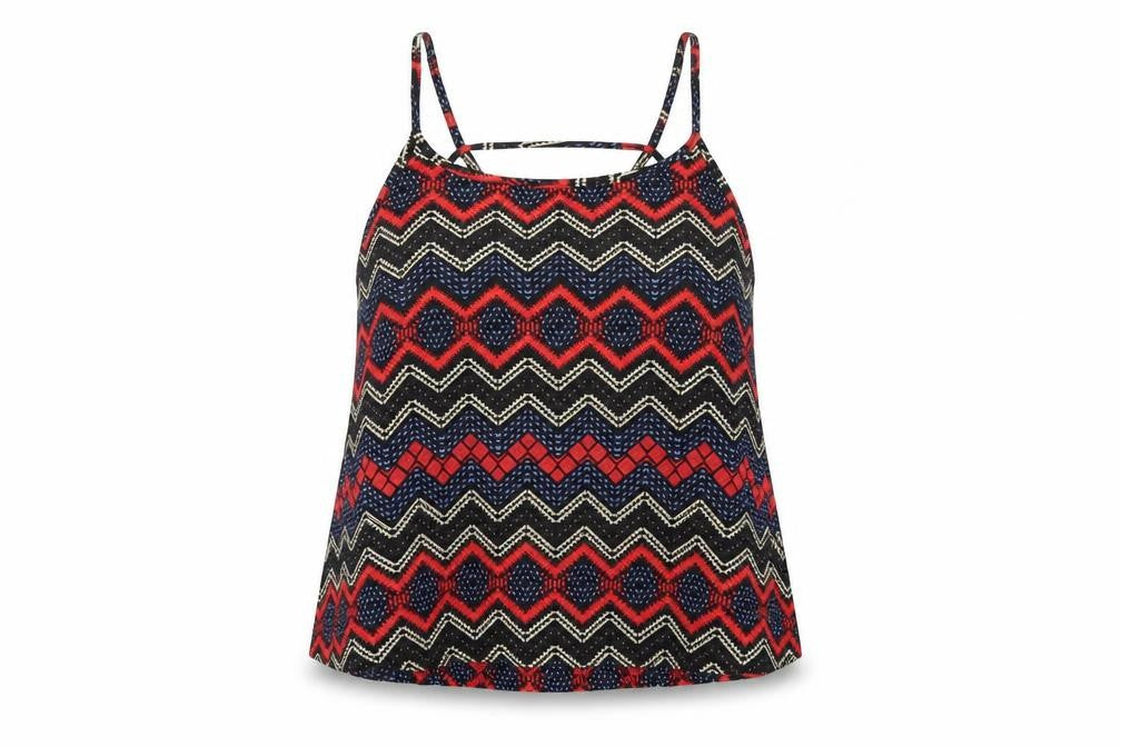 Hearts & Bows Womens Multicoloured Geometric Polyester Camisole T-Shirt Size 8 Round Neck