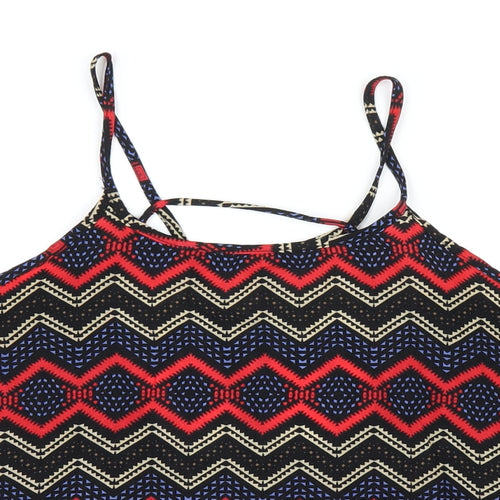 Hearts & Bows Womens Multicoloured Geometric Polyester Camisole T-Shirt Size 8 Round Neck