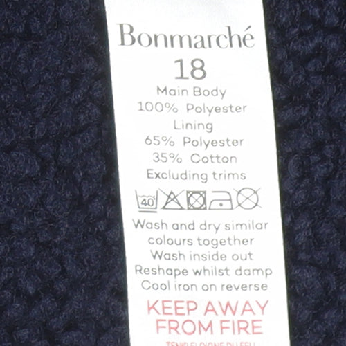 Bonmarché Women's Blue Polyester Full Zip Jacket