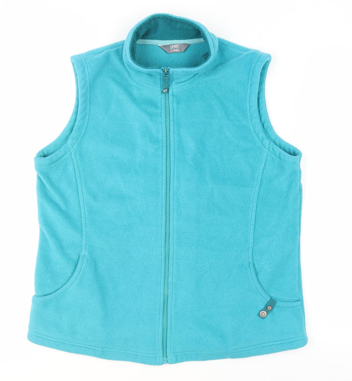 M&Co Women's Blue Fleece Waistcoat Size 10