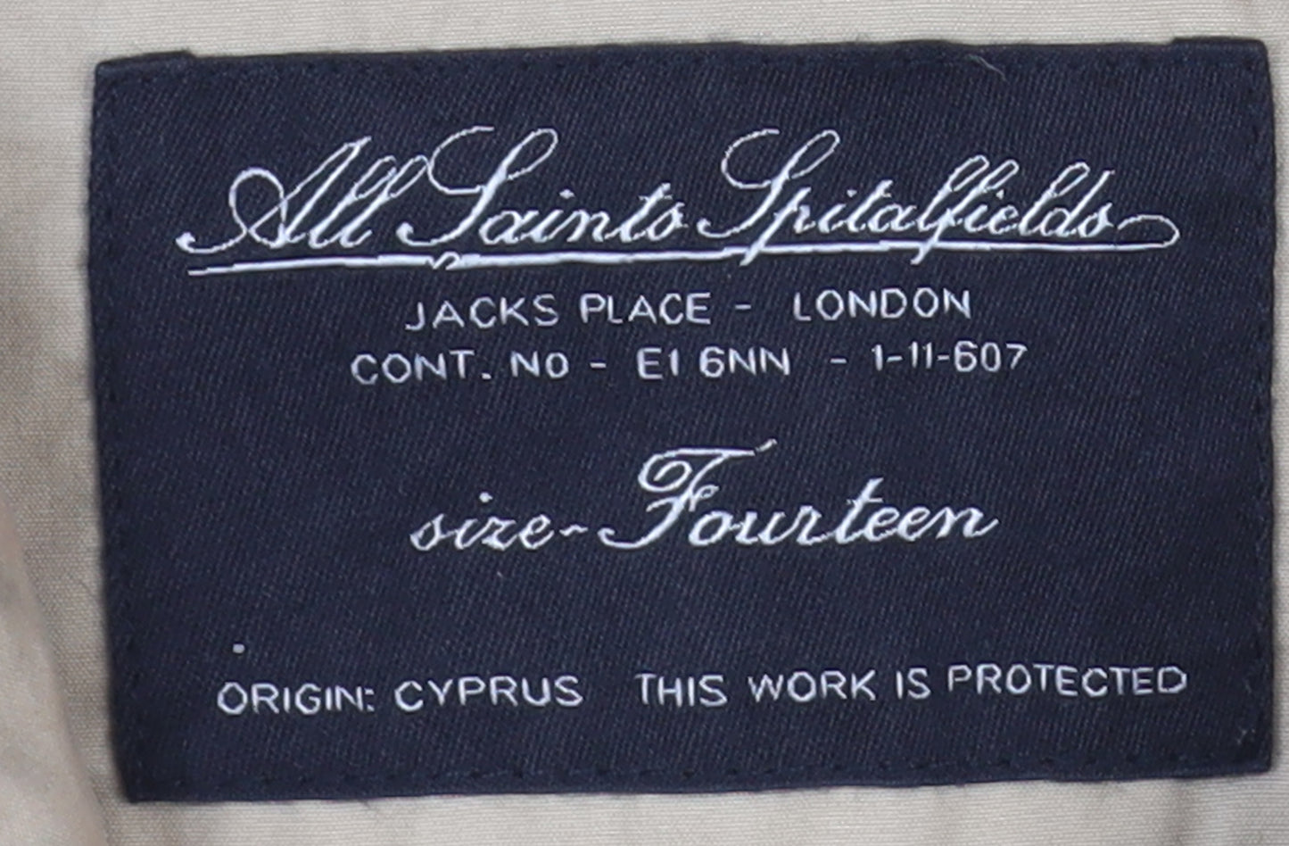 All Saints Women's Beige Trench Coat, Size 14, Belted