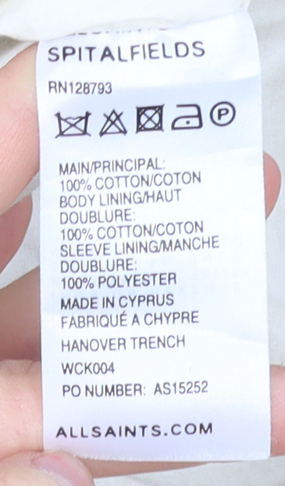 All Saints Women's Beige Trench Coat, Size 14, Belted