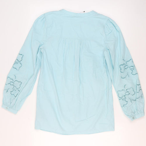 Marks and Spencer Women's Blue Cotton Blouse Size 6