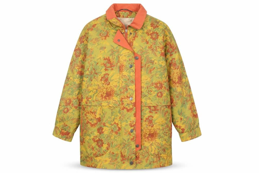 Front view of Jan Robert Women's Multicoloured Floral Long Jacket, size 10