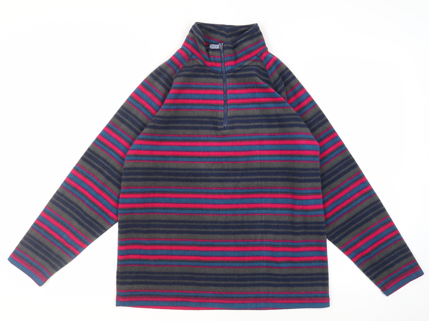 Cotton Traders Unisex Multicoloured Stripe Fleece Jacket M