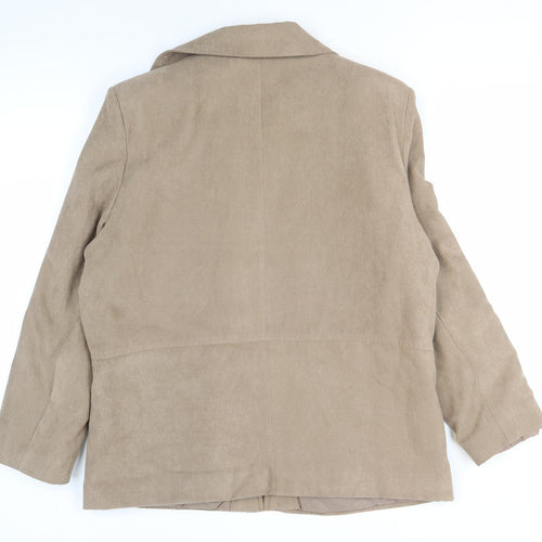 Finesse Women's Beige Full Zip Jacket Size 16