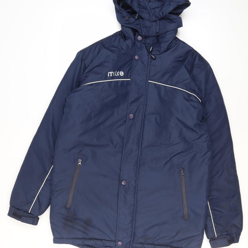 Mitre Men's Blue Hooded Parka Jacket Medium