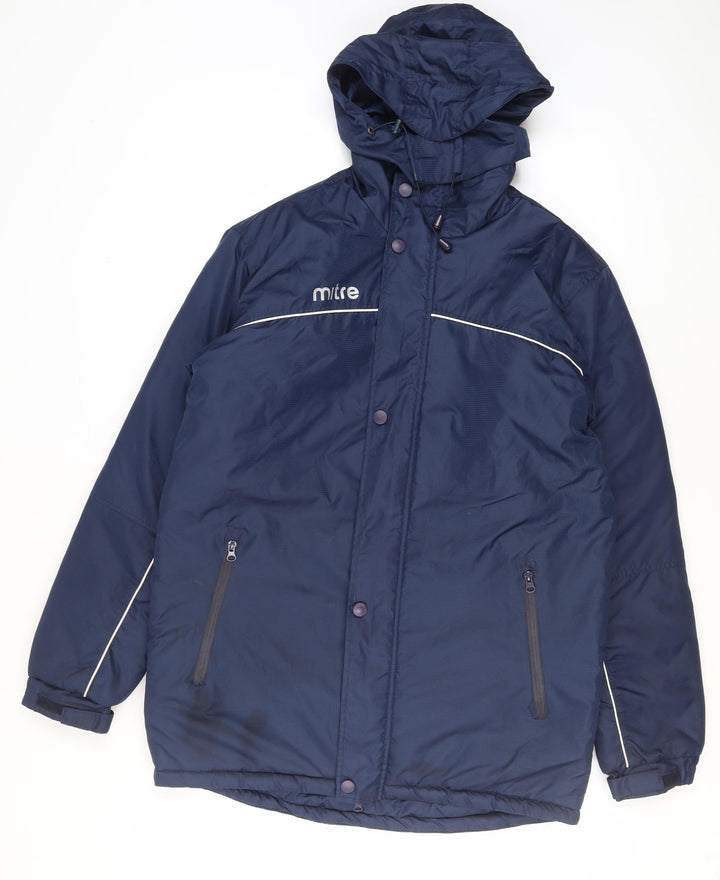 Mitre Men's Blue Hooded Parka Jacket Medium