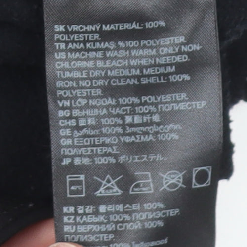 H&M Unisex Black Pullover Hoodie, Size L, Polyester