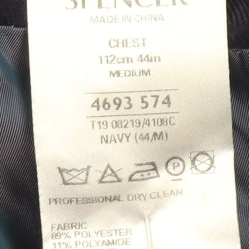 Marks and Spencer Men's Blue Blazer - Size M, Button Accent