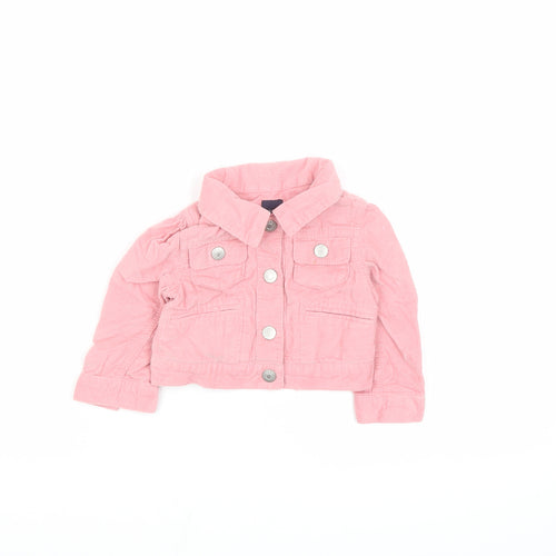 Gap Girls Pink Jacket Size 6-9 Months Snap - Size 6-12 Months