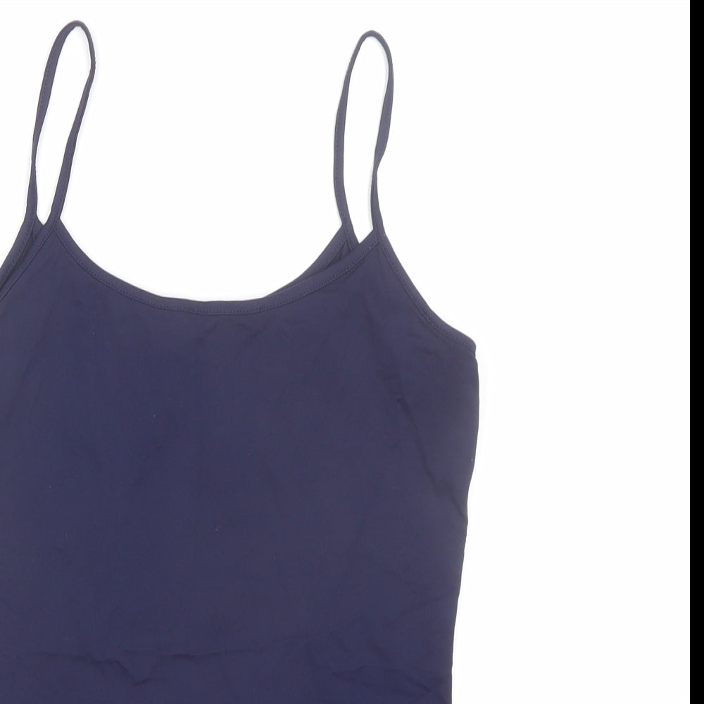 Zara Womens Blue Polyamide Camisole Tank Size S Round Neck