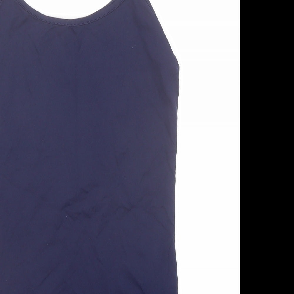 Zara Womens Blue Polyamide Camisole Tank Size S Round Neck