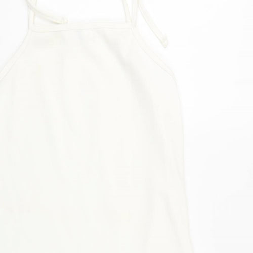 Missguided Womens White Polyester A-Line Size 10 Square Neck Tie