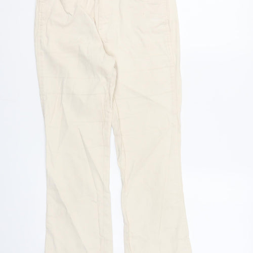 Massimo Dutti Womens Beige Cotton Straight Jeans Size 6 L27 in Regular Zip - Pockets