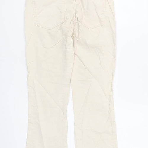 Massimo Dutti Womens Beige Cotton Straight Jeans Size 6 L27 in Regular Zip - Pockets