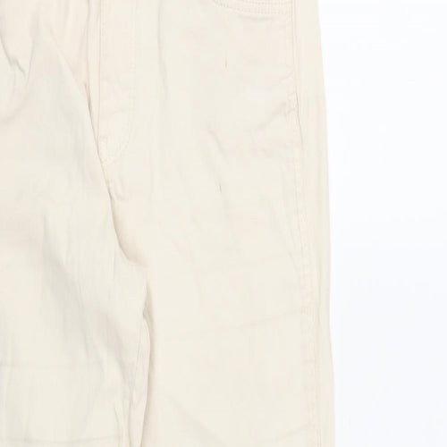Massimo Dutti Womens Beige Cotton Straight Jeans Size 6 L27 in Regular Zip - Pockets