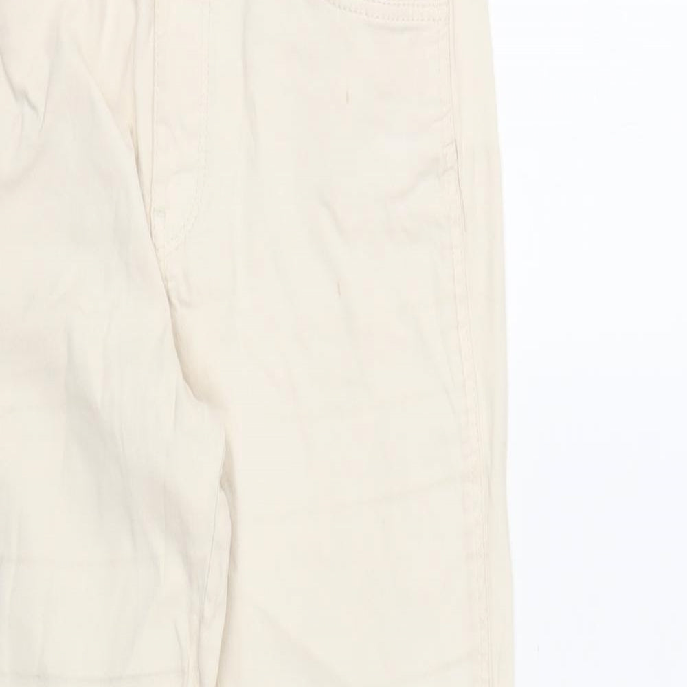 Massimo Dutti Womens Beige Cotton Straight Jeans Size 6 L27 in Regular Zip - Pockets