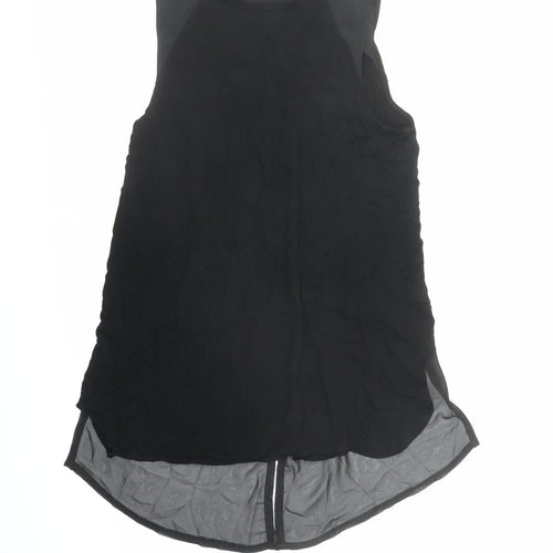 Oasis Womens Black Viscose Basic Blouse Size M Mock Neck