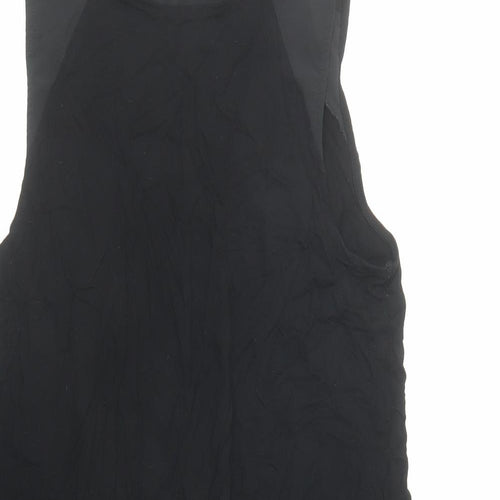 Oasis Womens Black Viscose Basic Blouse Size M Mock Neck