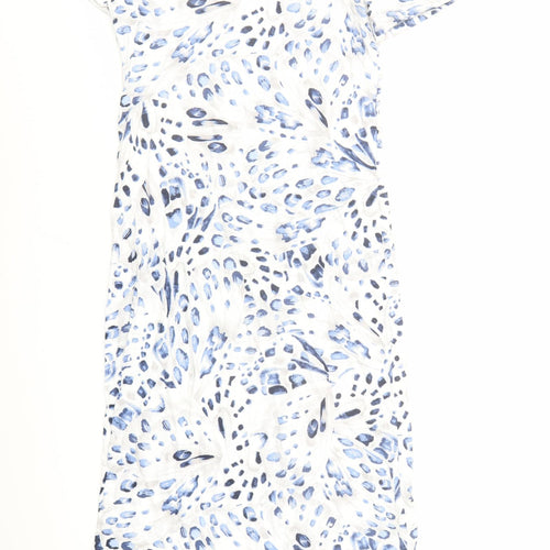 Marks and Spencer Womens White Animal Print Cotton Top Dress Size XS - Leopard Pattern
