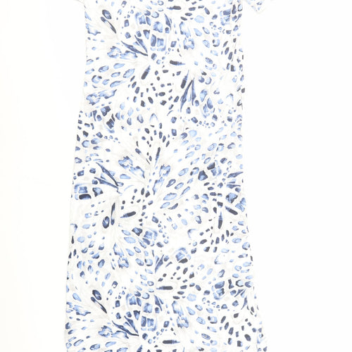 Marks and Spencer Womens White Animal Print Cotton Top Dress Size XS - Leopard Pattern