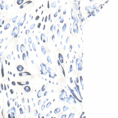 Marks and Spencer Womens White Animal Print Cotton Top Dress Size XS - Leopard Pattern