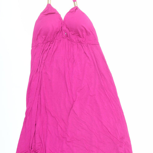 Debenhams Womens Pink Viscose Cover Up Size 12 - Halter Neck
