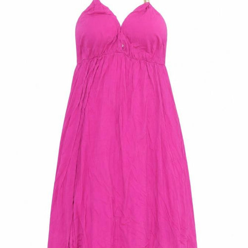 Debenhams Womens Pink Viscose Cover Up Size 12 - Halter Neck