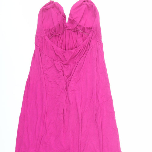 Debenhams Womens Pink Viscose Cover Up Size 12 - Halter Neck