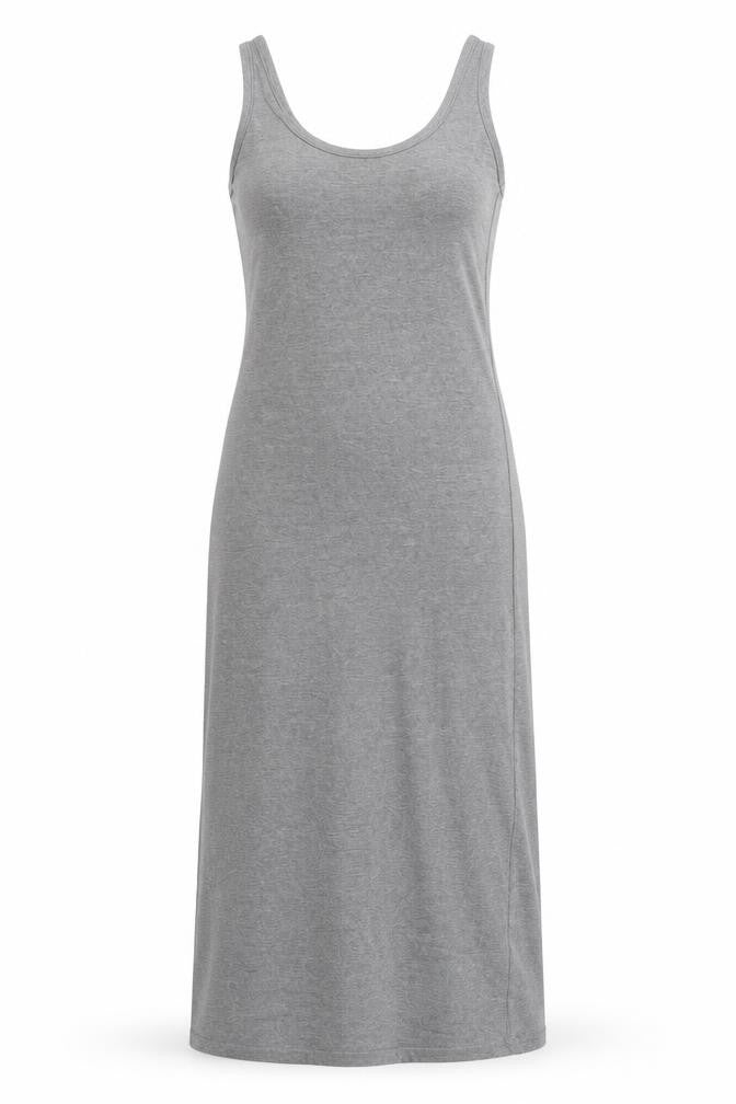 Front view of Vero Moda women’s grey polyester tank dress, size XS, round neck pullover