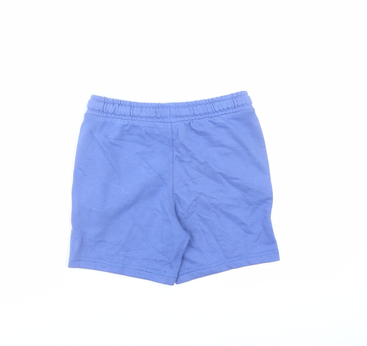 Marks and Spencer Boys Blue Cotton Sweat Shorts Size 6-7 Years Regular Drawstring - Elasticated Waist Pockets Inside Leg 5 Inches