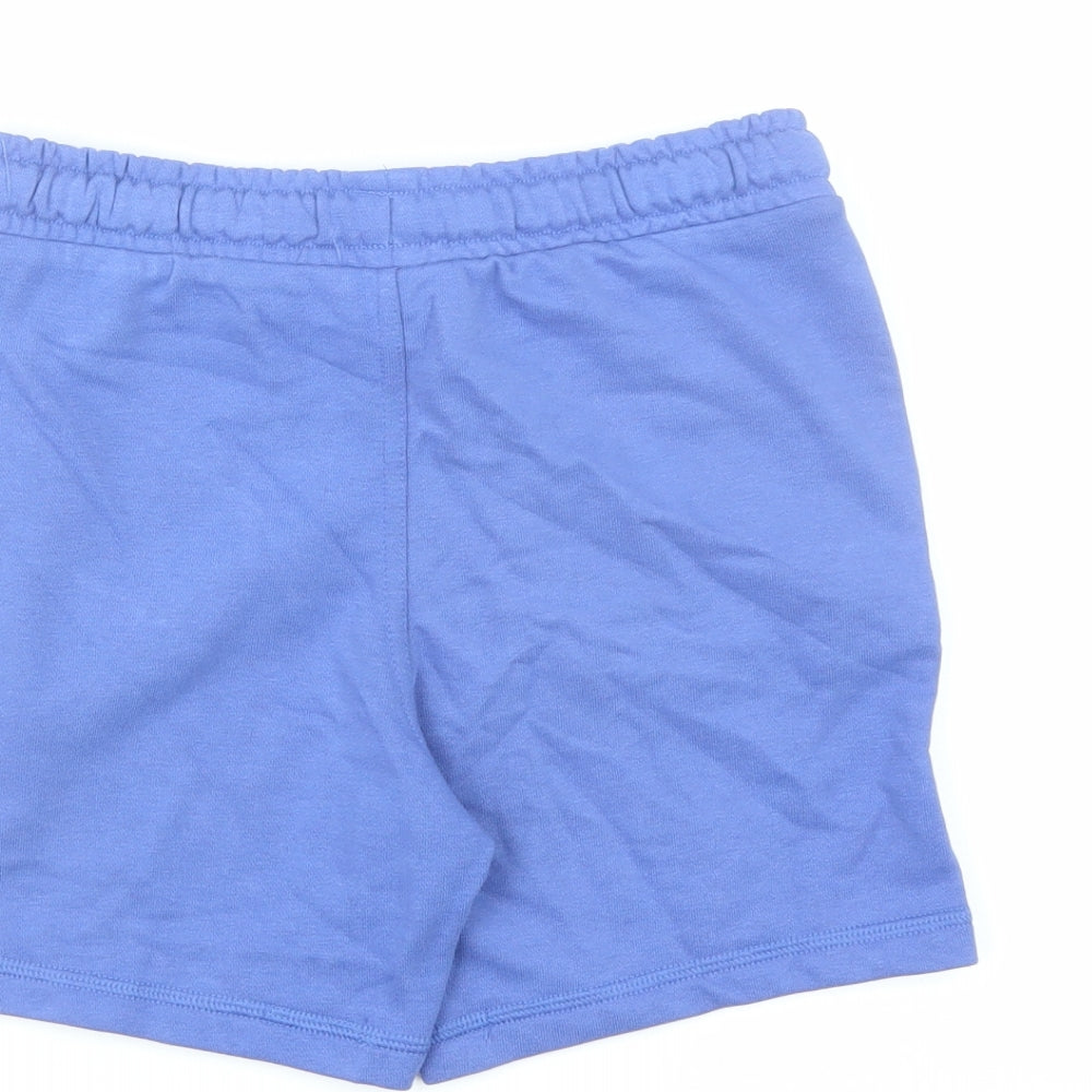 Marks and Spencer Boys Blue Cotton Sweat Shorts Size 6-7 Years Regular Drawstring - Elasticated Waist Pockets Inside Leg 5 Inches