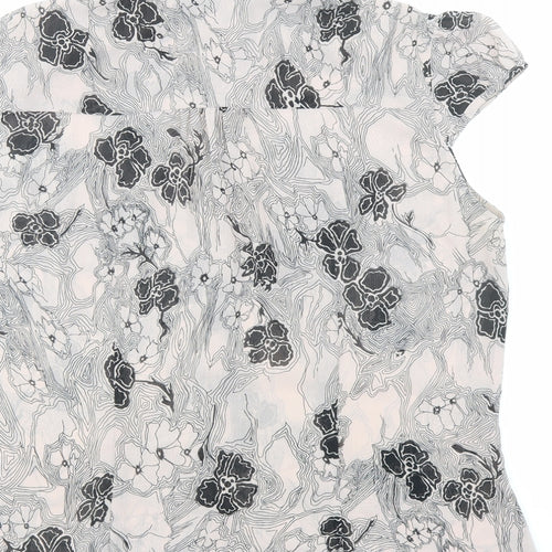 Marks and Spencer Womens Pink Floral Polyester Basic Blouse Size 18 Collared