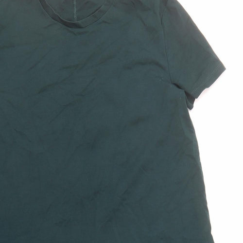 Zara Womens Green Polyester T-Shirt Dress Size S Round Neck Pullover
