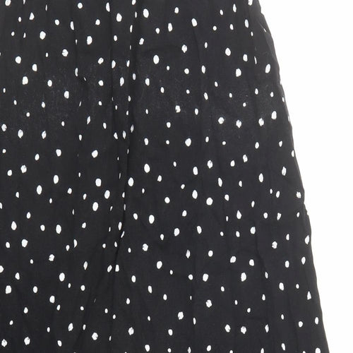 Marks and Spencer Womens Black Polka Dot Viscose Slip Dress Size 12 Round Neck Pullover