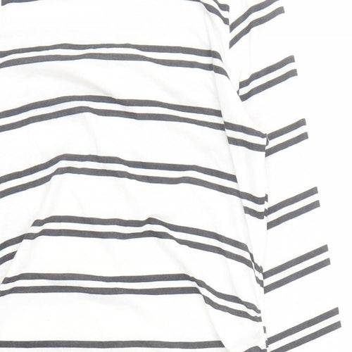 ASOS Womens White Striped Polyester Pencil Dress Size 10 Round Neck Pullover
