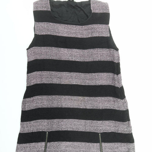 Masai Womens Black Colourblock Cotton Basic Tank Size M Round Neck