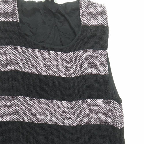 Masai Womens Black Colourblock Cotton Basic Tank Size M Round Neck
